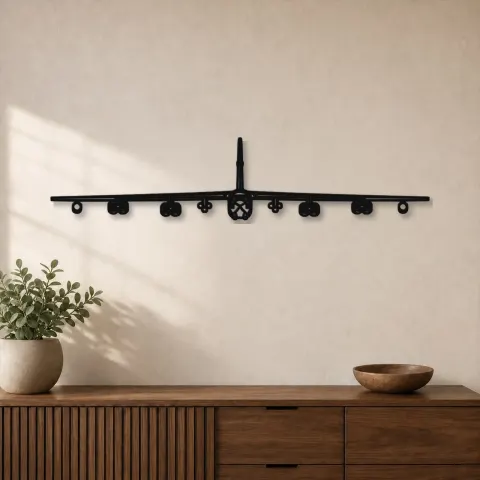 Silhouette d'avion B-52H Stratofortress en métal, Décoration murale en métal, Décor aéronautique, Cadeau pour aviateur
