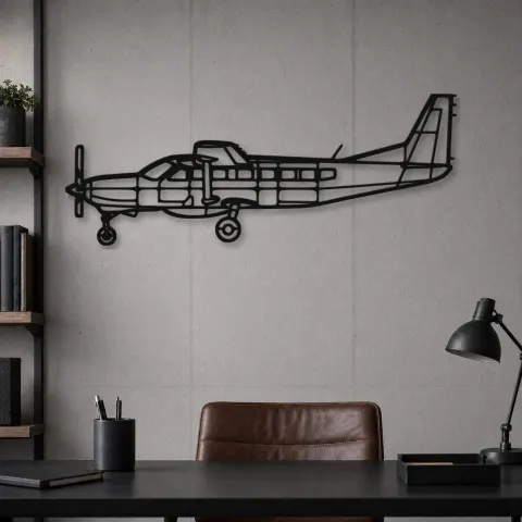 Vue alternative de Silhouette en métal d'avion 208B Grand Caravan EX, décoration murale en métal, décoration aéronautique, cadeau pour pilote