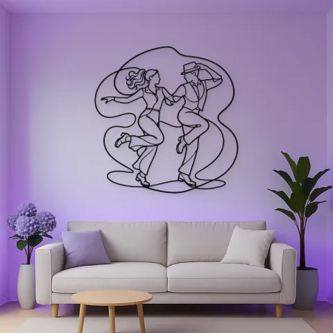 Vista alternativa de Arte Mural de Metal Ritmo de Baile Tap | Decoración de Parejas