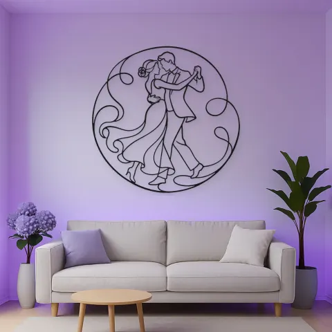 Wandkunst aus Metall "Sanftes Drehpaar" | Romantische Paardekoration alternative Ansicht