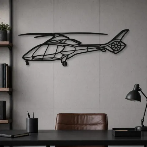 Vue alternative de Silhouette d'avion HX50 en métal, Décoration murale aéronautique