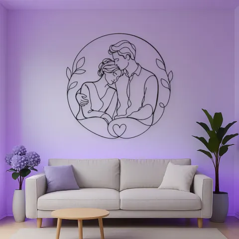 Wandkunst aus Metall "Liebende auf der Schulter" | Romantische Paardekoration alternative Ansicht