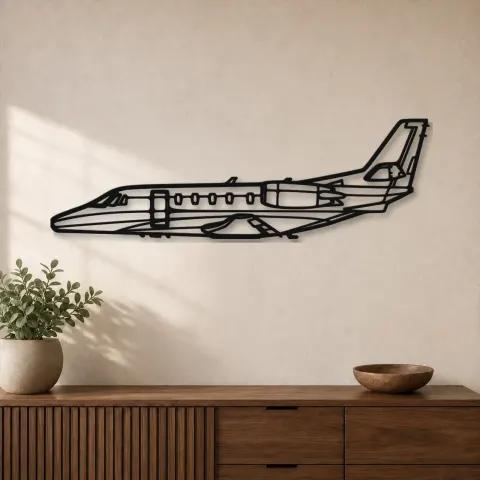 Silhouette de l'avion Citation XLS en métal, Silhouette d'avion en métal, Décoration murale aviation, Décoration aviateur