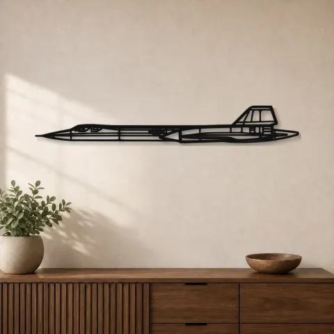 Silhouette d'avion SR71 BlackBird en métal, Décoration murale en métal, Décor aéronautique, Décor d'aviation