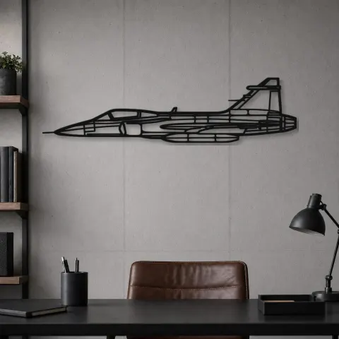 Vue alternative de Silhouette en métal d'avion JAS 39 Gripern, Décoration murale en métal, Décor aéronautique, Décor d'aviation