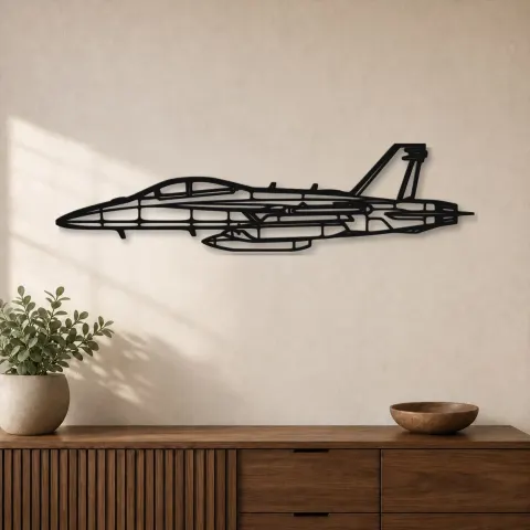 Silhouette en métal d'avion EA-18G, décoration murale en métal, décoration aéronautique, cadeau pour aviateurs