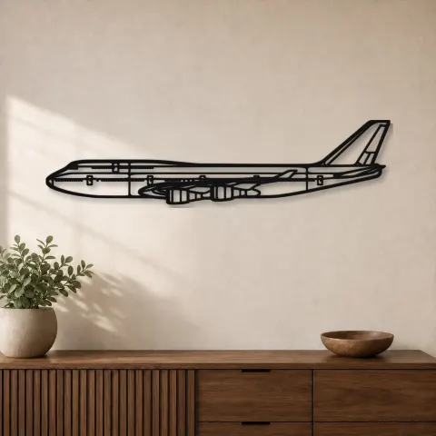 Silhouette d'avion en métal 747-800, décoration murale en métal, décoration aéronautique, cadeau pour pilote