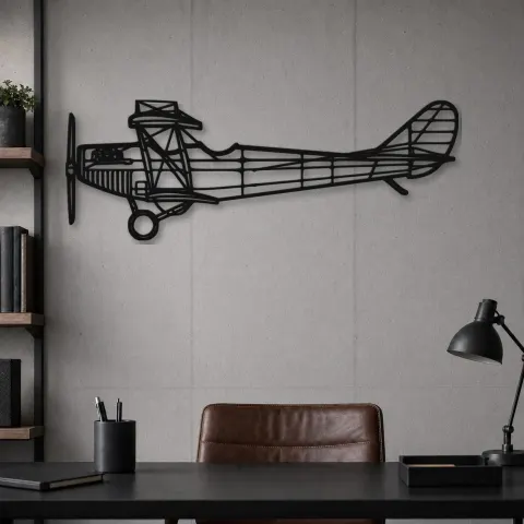 Vue alternative de Silhouette en métal d'avion JN-4A, Décoration murale en métal, Décor aéronautique, Décor d'aviation