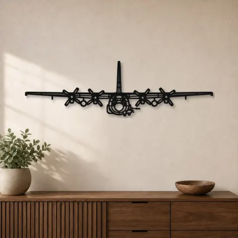 Silhouette d'avion AC-130U Front en métal, décoration murale en métal, décoration aéronautique, décoration d'aviation