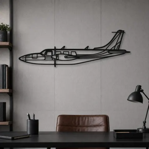 Vue alternative de Silhouette en métal d'avion Piper Aerostar 600A, Décoration murale en métal, Décor aéronautique, Cadeau pour aviateur