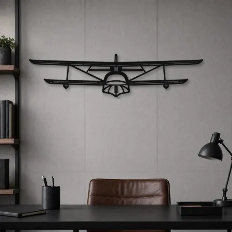 Vue alternative de Silhouette d'avion Super Petrel LS Front en métal, Décoration murale en métal, Décor aéronautique, Décor d'aviation