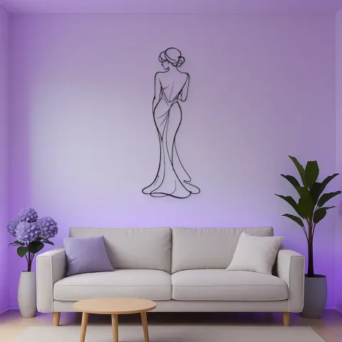 Elegante Rücken-Silhouette Metall-Wandkunst | Weibliche Figur Deko alternative Ansicht