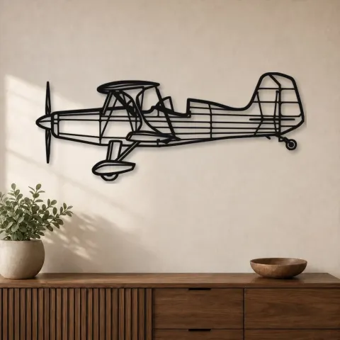Silhouette d'avion Starduster too en métal, Décoration murale en métal, Décor aéronautique, Décor d'aviation