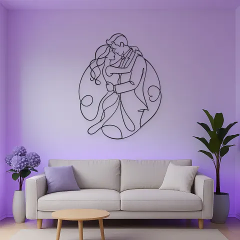 Vue alternative de Décoration murale en métal Bras Entrelacés | Décor Couple Romantique