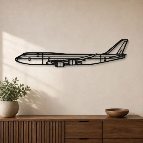 Silhouette d'avion en métal 747-8, décoration murale en métal, décoration aéronautique, cadeau pour pilote