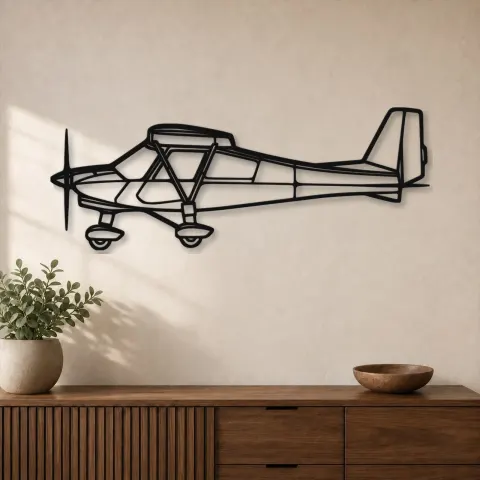 Silhouette en métal d'avion C42B, Décoration murale en métal, Décor aéronautique, Cadeau pour aviateur