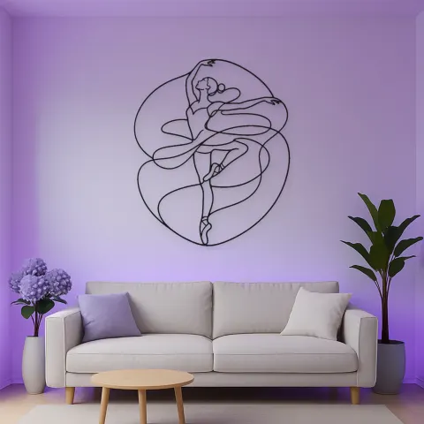 Ballett Pirouette Metall-Wandkunst | Silhouette Tanz Wanddekoration alternative Ansicht