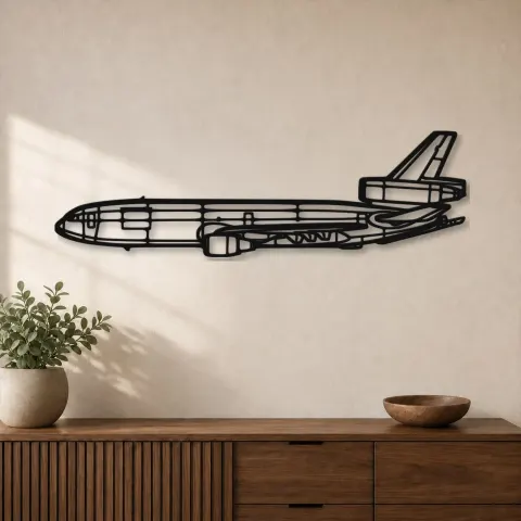 Silhouette en métal d'avion KC-10 Extender, Décoration murale en métal, Décor aéronautique, Décor d'aviation