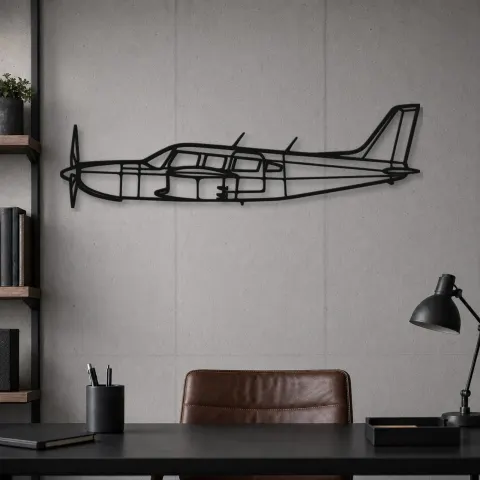 Vue alternative de Silhouette en métal d'avion PA32R-301, Décoration murale en métal, Décor aéronautique, Cadeau pour aviateur