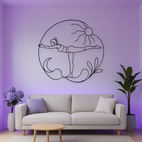 Krieger Drei Flug Metall-Wandkunst | Yoga- und Meditationsdeko alternative Ansicht