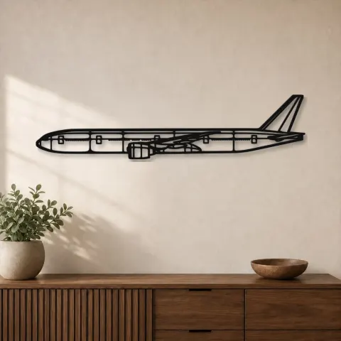 Silhouette d'avion en métal 777-300ER, décoration murale en métal, décoration aéronautique, cadeau pour pilote