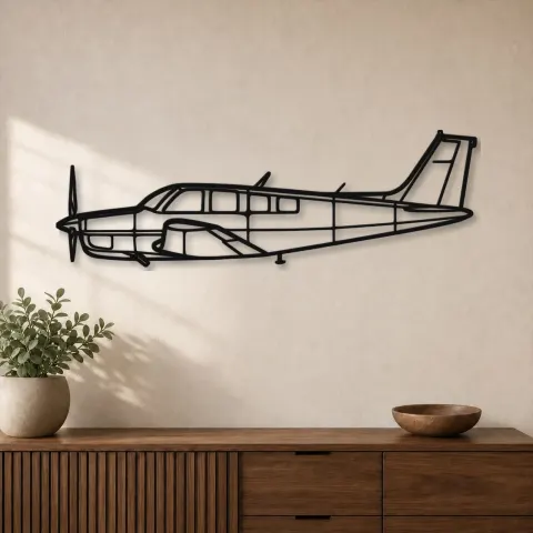 Silhouette d'avion Bonanza A36 en métal, Décoration murale en métal, Décor aéronautique, Décor d'aviation