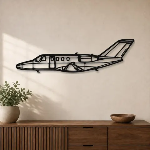 Silhouette de l'avion Citation M2 en métal, Silhouette d'avion en métal, Décoration murale aviation, Décoration aviateur
