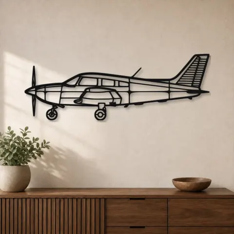 Silhouette de l'avion Archer LX en métal, Silhouette d'avion en métal, Décoration murale aviation, Décoration aviateur