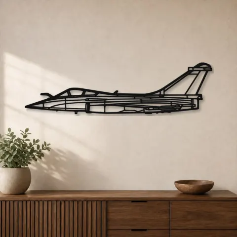 Silhouette de l'avion Rafale C en métal, décoration murale en métal, décoration aéronautique, décoration d'aviateur