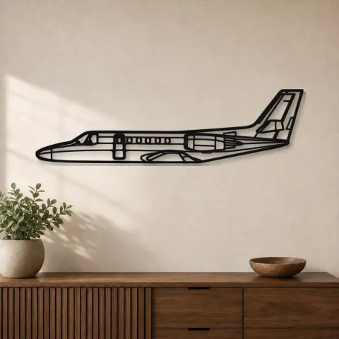 Silhouette de l'avion Citation II en métal, Silhouette d'avion en métal, Décoration murale aviation, Décoration aviateur