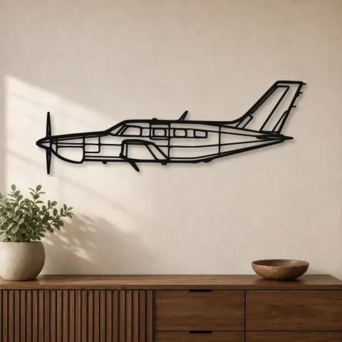 Silhouette en métal d'avion PA-46-350P Malibu Mirage, Décoration murale en métal, Décor aéronautique, Cadeau pour aviateur