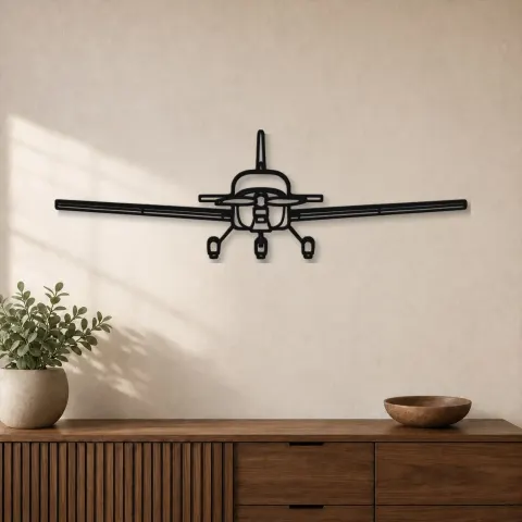 Silhouette de l'avion RV-12iS Front en métal, décoration murale en métal, décoration aéronautique, décoration d'aviateur