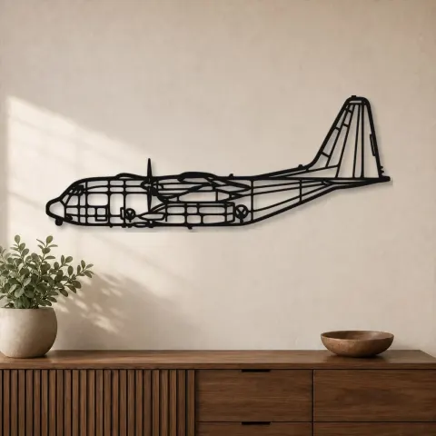 Silhouette d'avion AC-130J Ghostrider en métal, décoration murale en métal, décoration aéronautique, décoration d'aviation