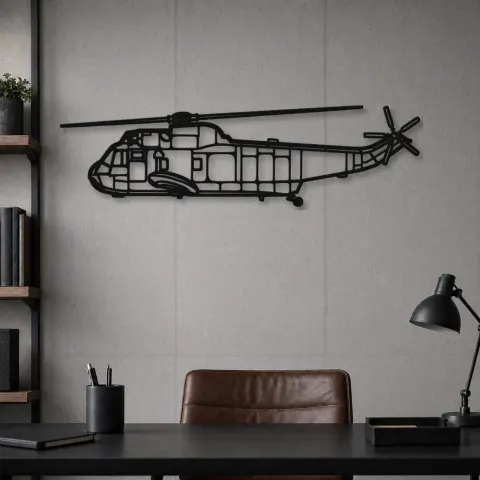 Vue alternative de Silhouette en métal d'avion SH-3 Sea King, décoration murale en métal, décoration aéronautique, décoration d'aviation