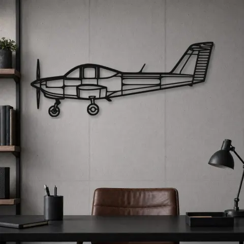 Vue alternative de Silhouette d'avion PA-38 Tomahawk en métal, Décoration murale en métal, Décor aéronautique, Décor d'aviation