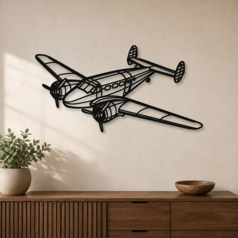 Silhouette en métal d'avion Model 18 Angle, décoration murale en métal, décoration aéronautique, décoration d'aviation