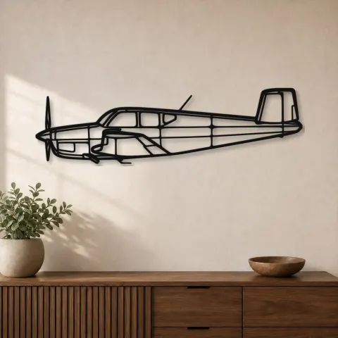 Silhouette d'avion Bonanza F35 en métal, Décoration murale en métal, Décor aéronautique, Décor d'aviation