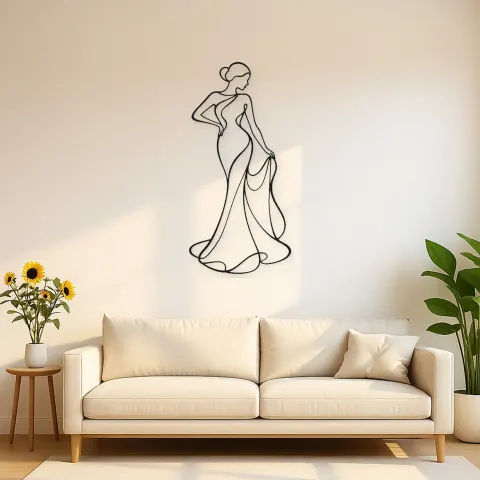 Insegna in Metallo Twist Drappeggiato | Decorazione da Parete Femminile