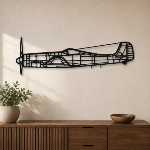 Silhouette d'avion Ta-152H-1 en métal, Décoration murale en métal, Décor aéronautique, Décor d'aviation