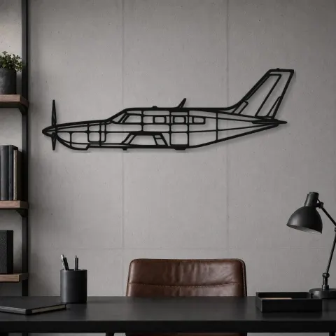 Vue alternative de Silhouette en métal d'avion PA-46R-350T Matrix, Décoration murale en métal, Décor aéronautique, Cadeau pour aviateur
