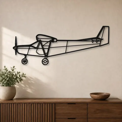 Silhouette d'avion STOL CH 701 en métal, Décoration murale en métal, Décor aéronautique, Décor d'aviation