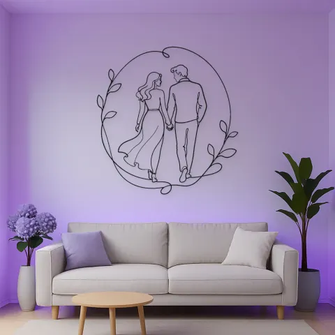 Händchenhaltend Metall-Wandkunst | Romantische Paar-Dekoration alternative Ansicht