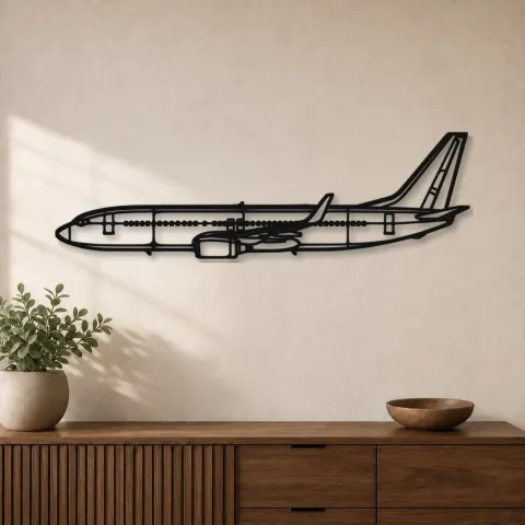 Silhouette d'avion en métal 737-800, décoration murale en métal, décoration aéronautique, cadeau pour pilote