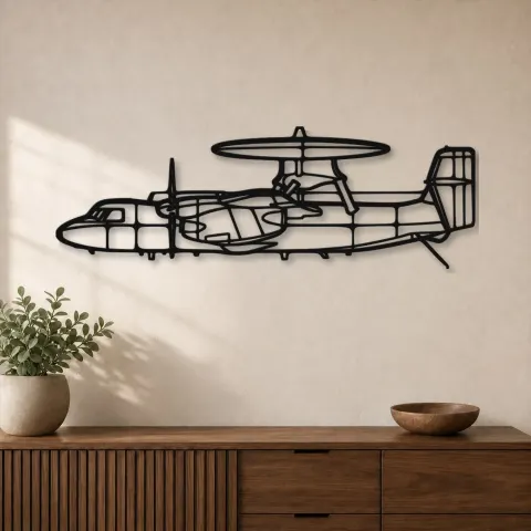 Silhouette en métal d'avion E-2C Hawkeye, décoration murale en métal, décoration aéronautique, cadeau pour aviateurs