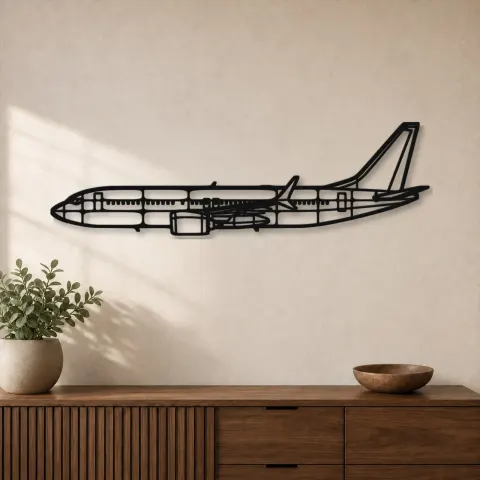 Silhouette d'avion en métal 737, décoration murale en métal, décoration aéronautique, cadeau pour pilote