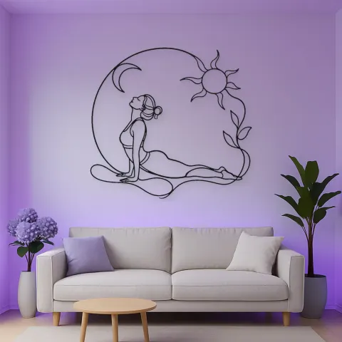 Kobra-Pose Aufstieg Metall-Wandkunst | Yoga und Meditation Wanddekoration alternative Ansicht