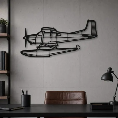 Vue alternative de Silhouette d'avion en métal A185F Float, Décoration murale aéronautique