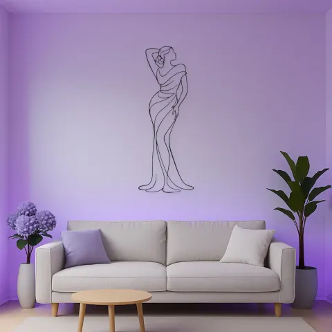 Metallschild "Art Deco Weibliche Pose" | Wanddekoration mit Modefigur alternative Ansicht