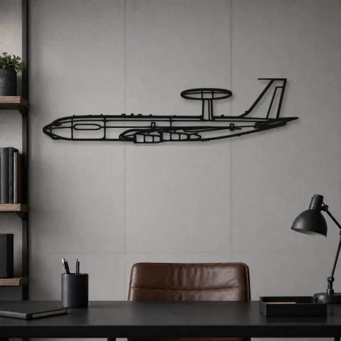 Vue alternative de Silhouette en métal d'avion E-3G Sentry, décoration murale en métal, décoration aéronautique, cadeau pour aviateurs