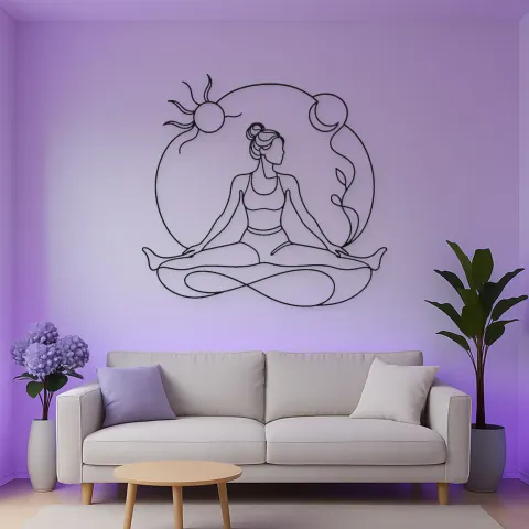 Vue alternative de Décoration murale en métal Wide Leg Fold | Décor mural pour le yoga et la méditation